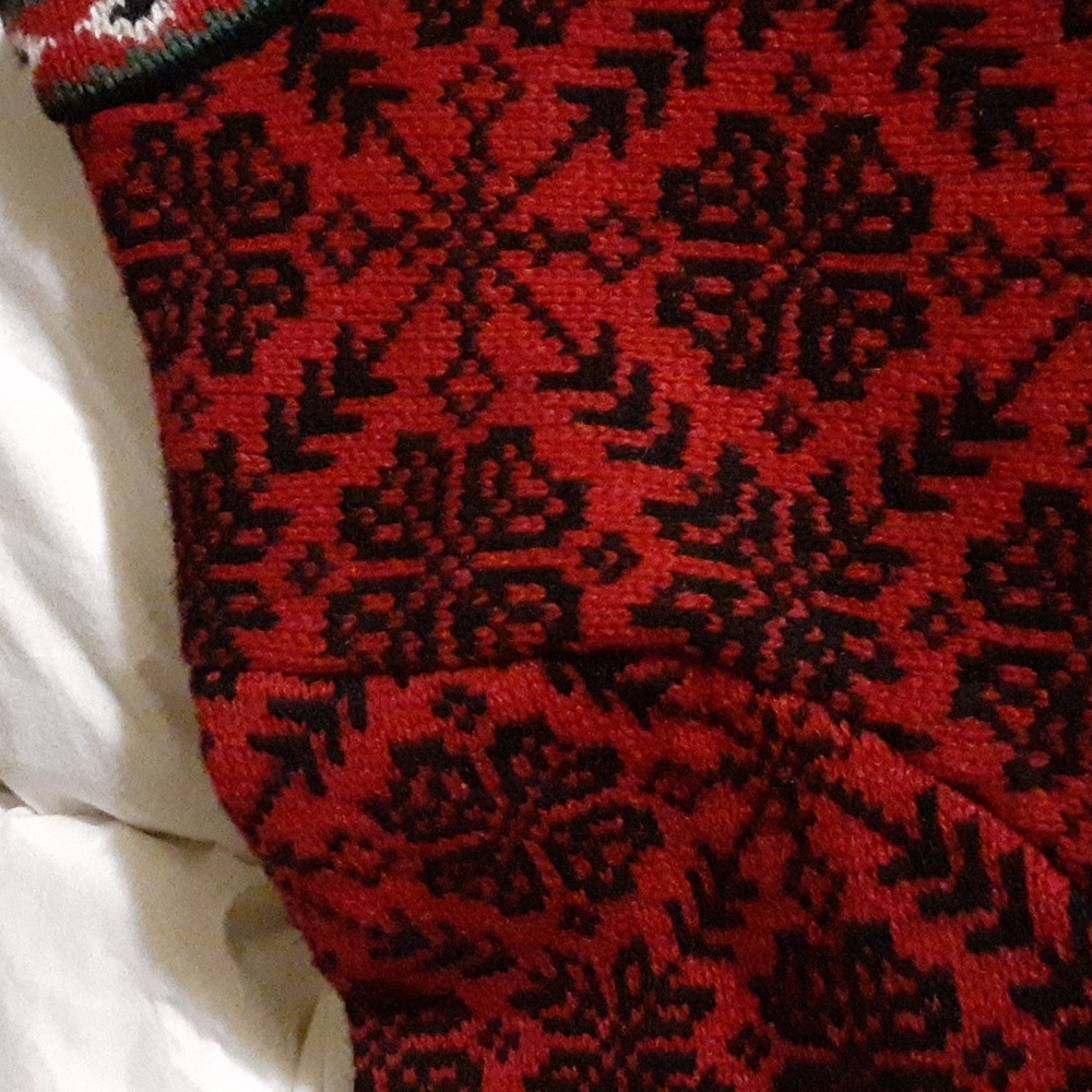 Vtg Woman L.L. Bean Nordic Red and Black Cardigan sweater. Sz M - Picture 15 of 16